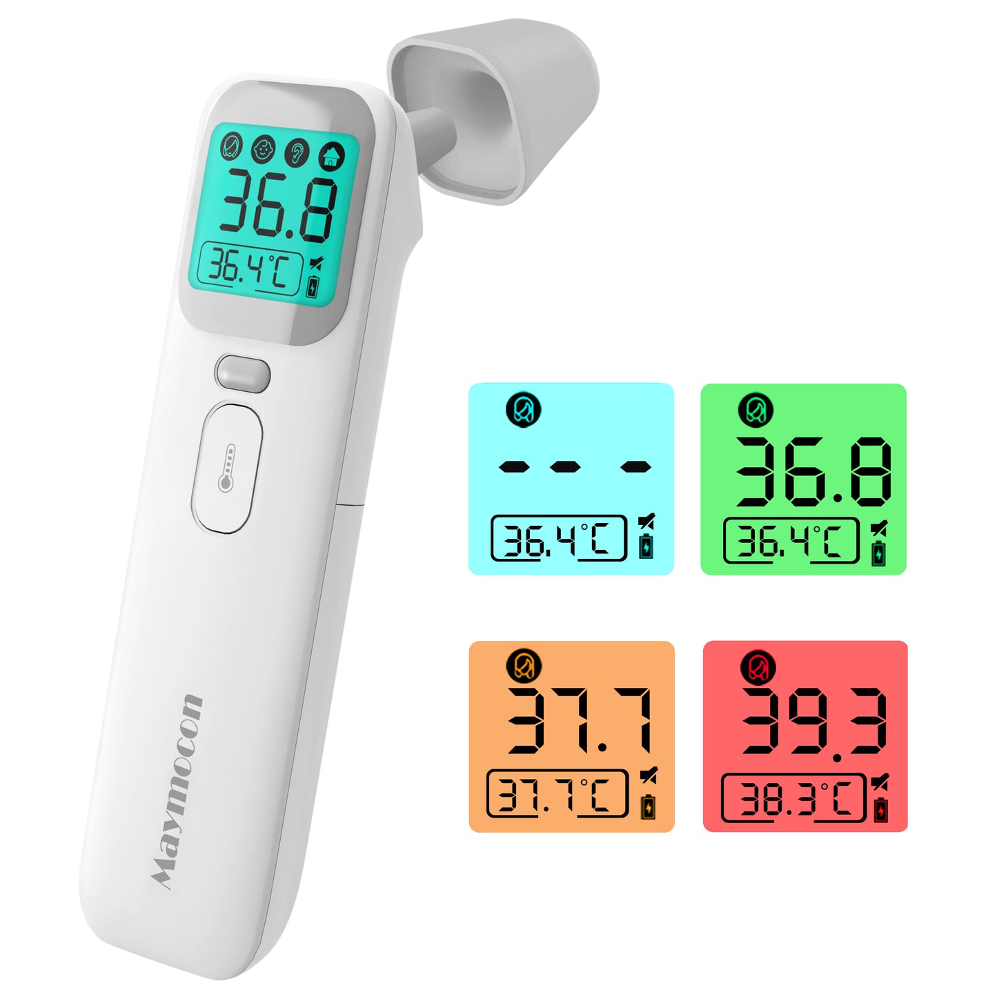 Maymocon Baby Infrared Thermometer 4-in-1 Ear Thermometer for Kids and Adults, Digital Precision with 1 Second Fast Measurement, Non Contact-6976892099795